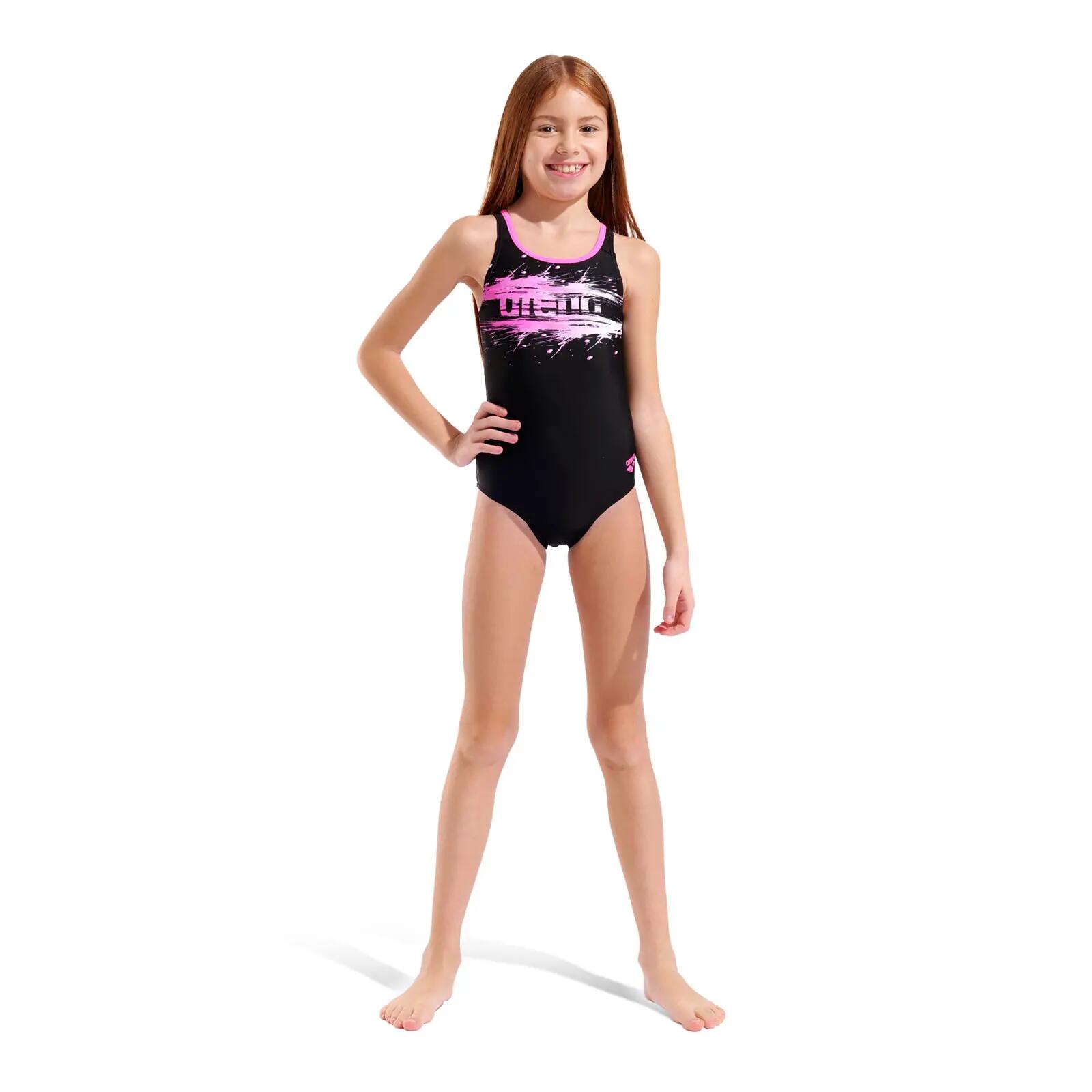 Arena Mädchen Badeanzug Paint Swimsuit Swim Pro Back 011751 3/9