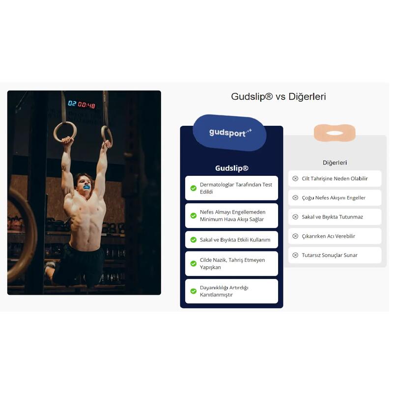 Gudsport Spor Ağız Bantları 30 Adet Mavi Renk