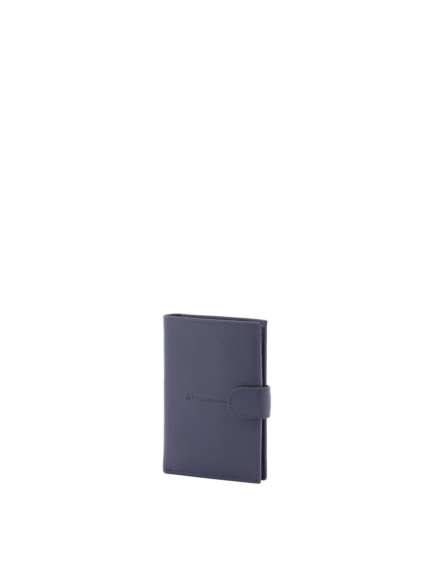 Portefeuille homme Sergio Tacchini cuir véritable bouton pression noir bleu 2/6
