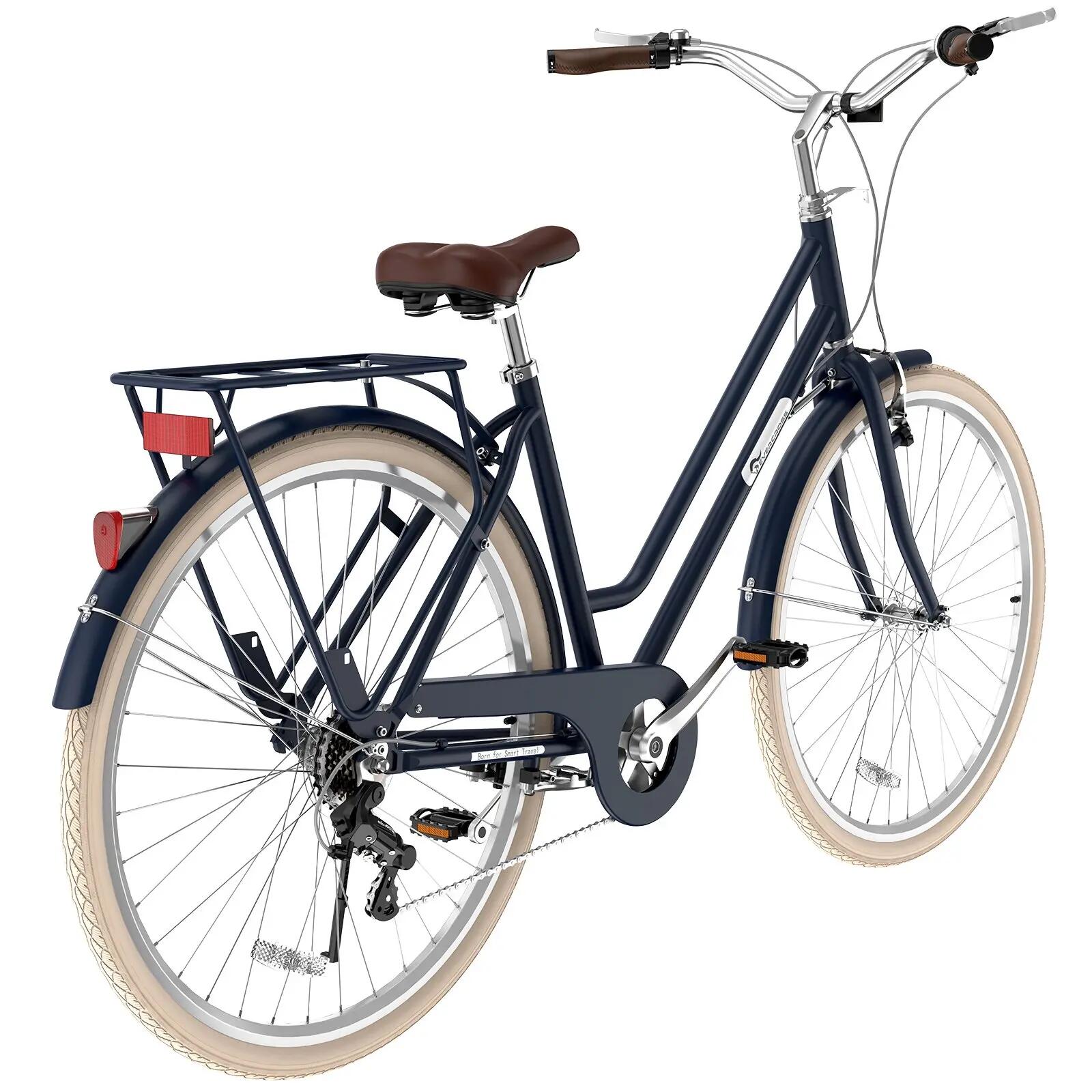 Stadsfiets EM10 – 28" – 6 Versnellingen – Aluminium Frame – V-Brakes 9/15