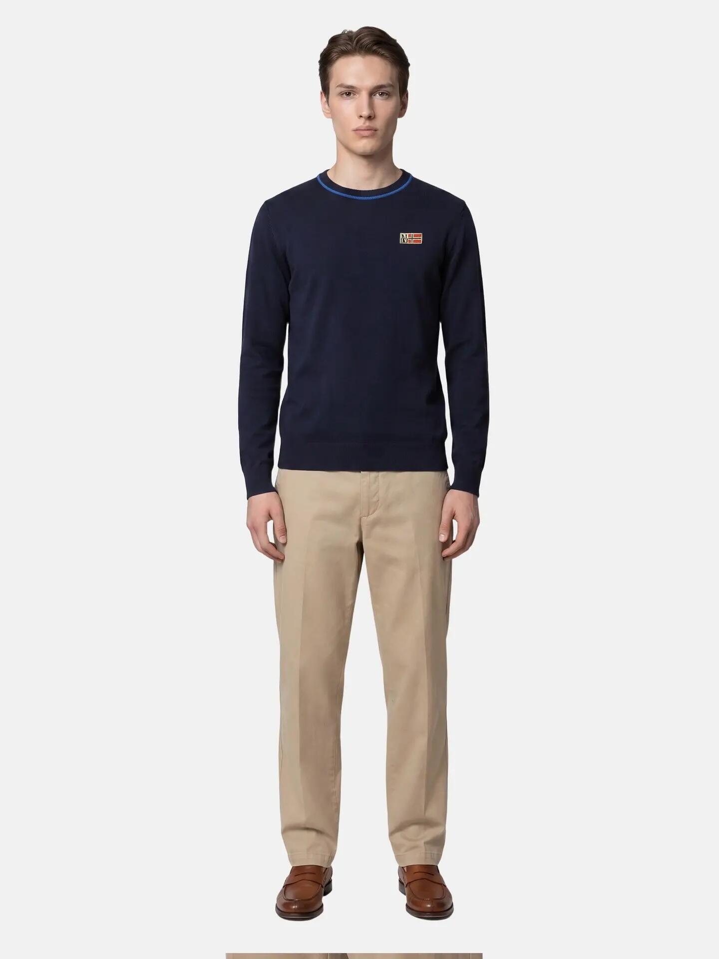 Jersey hombre azul Napapijri mezcla viscosa lana poliamida 4/6