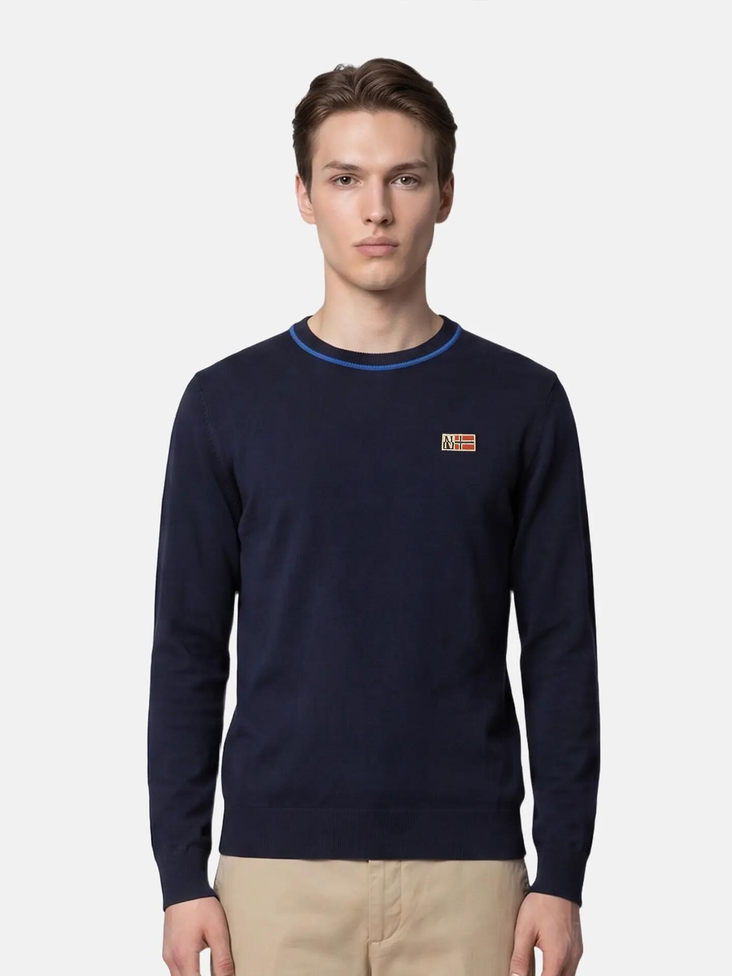 Jersey hombre azul Napapijri mezcla viscosa lana poliamida 2/6