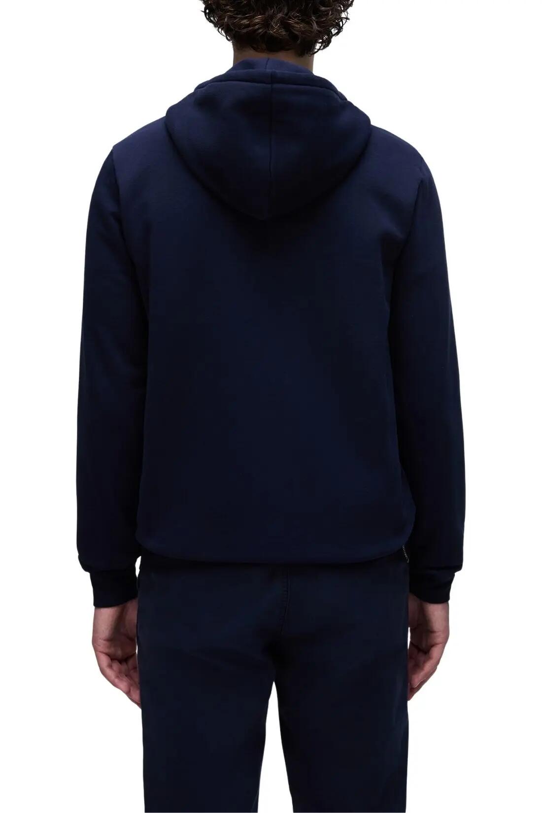 Men's Napapijri Aylmer regular-fit zip-up sweatshirt with hood, navy blue 3/4