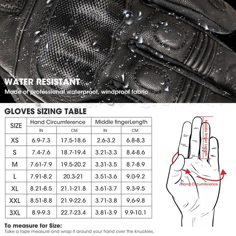 Beheizbare Lederhandschuhe für Herren und Damen für Motorrad im Winter 2/6