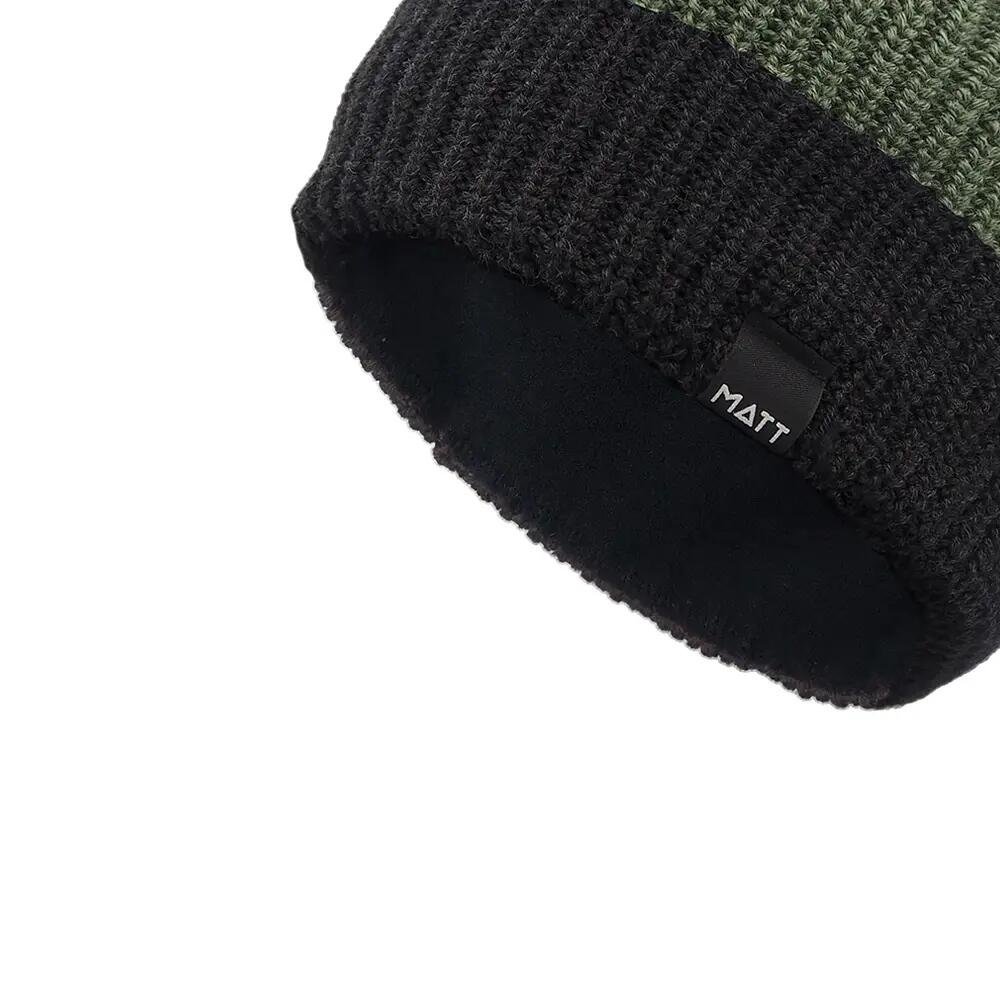 Matt beanie MattWarm – One Size – Merino wool – Green and Black 2/2
