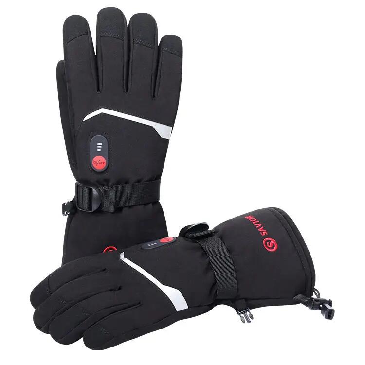 Dünne beheizbare Softshell-Handschuhe mit Carbon, Touchscreen, für Ski 7/7