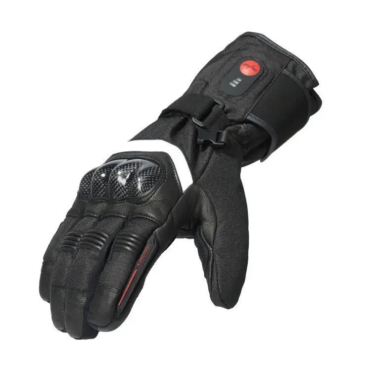 Guantes de cuero calefactables e impermeables para moto 3/7