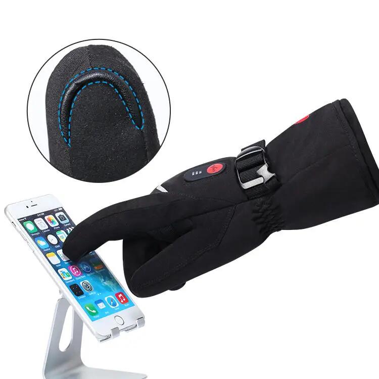 Dünne beheizbare Softshell-Handschuhe mit Carbon, Touchscreen, für Ski 6/7