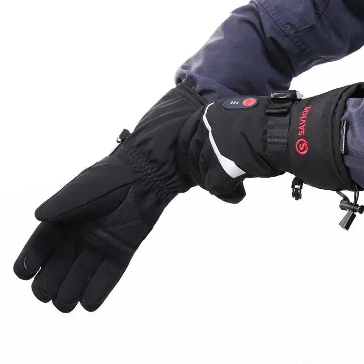 Dünne beheizbare Softshell-Handschuhe mit Carbon, Touchscreen, für Ski 5/7