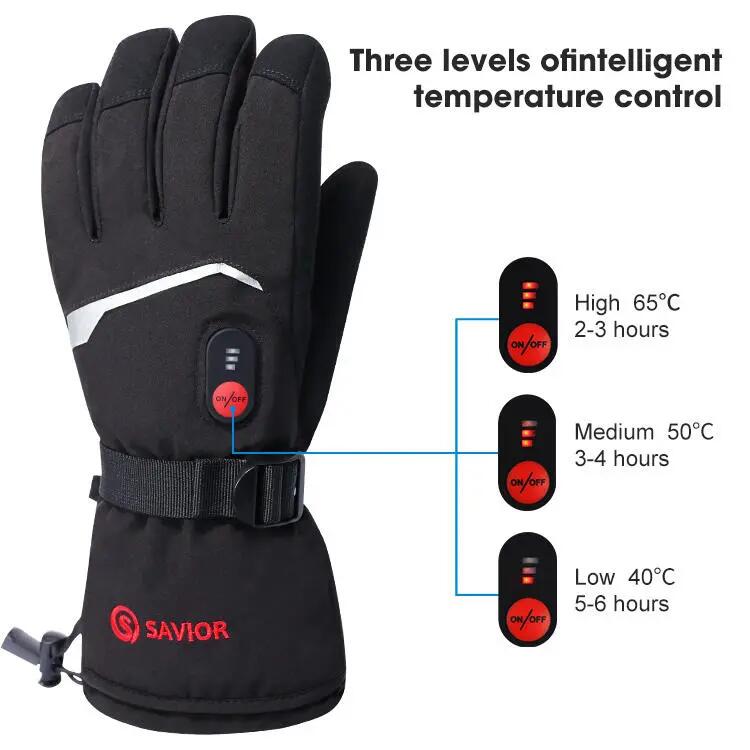 Dünne beheizbare Softshell-Handschuhe mit Carbon, Touchscreen, für Ski 3/7