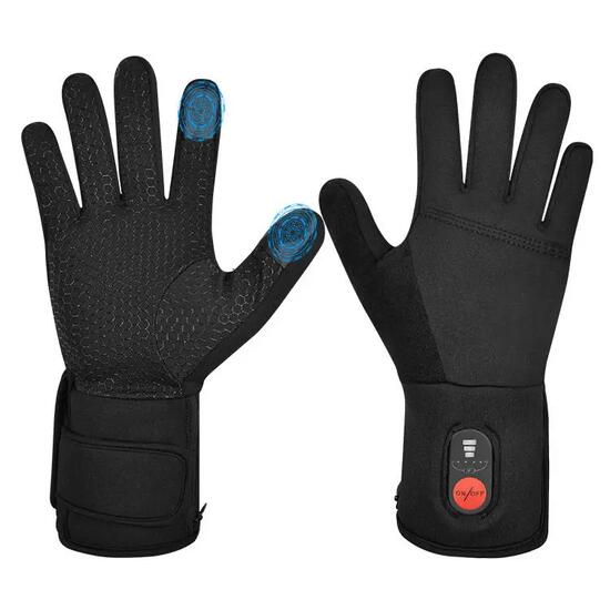 Dunne, gevoerde, oplaadbare verwarmde handschoenen voor buiten