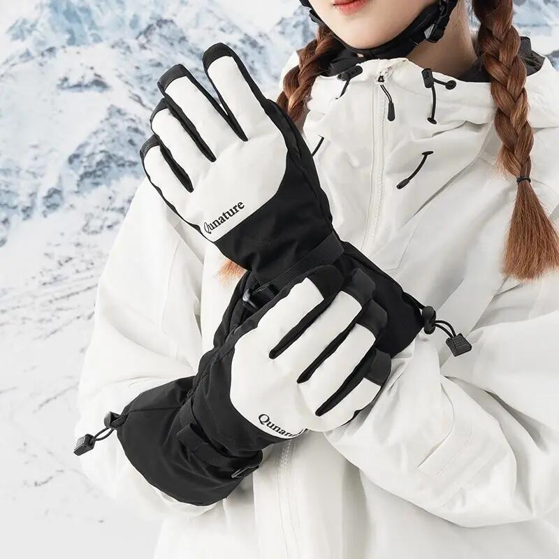 Lot gants de ski tactiles imperméables + masque de ski antibuée 8/10