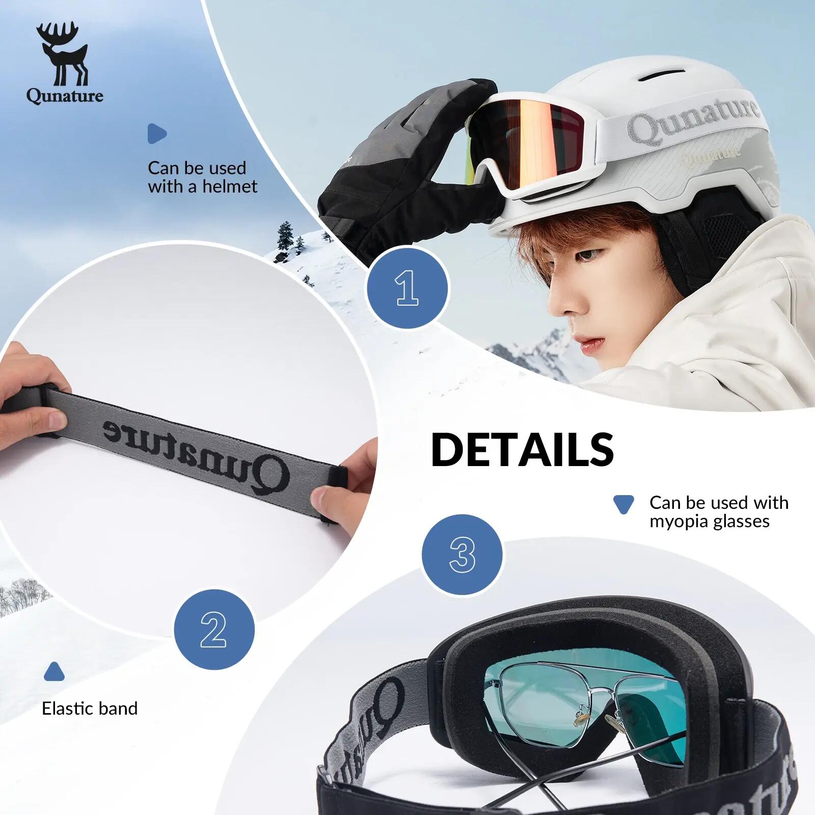 Lot gants de ski tactiles imperméables + masque de ski antibuée 5/10