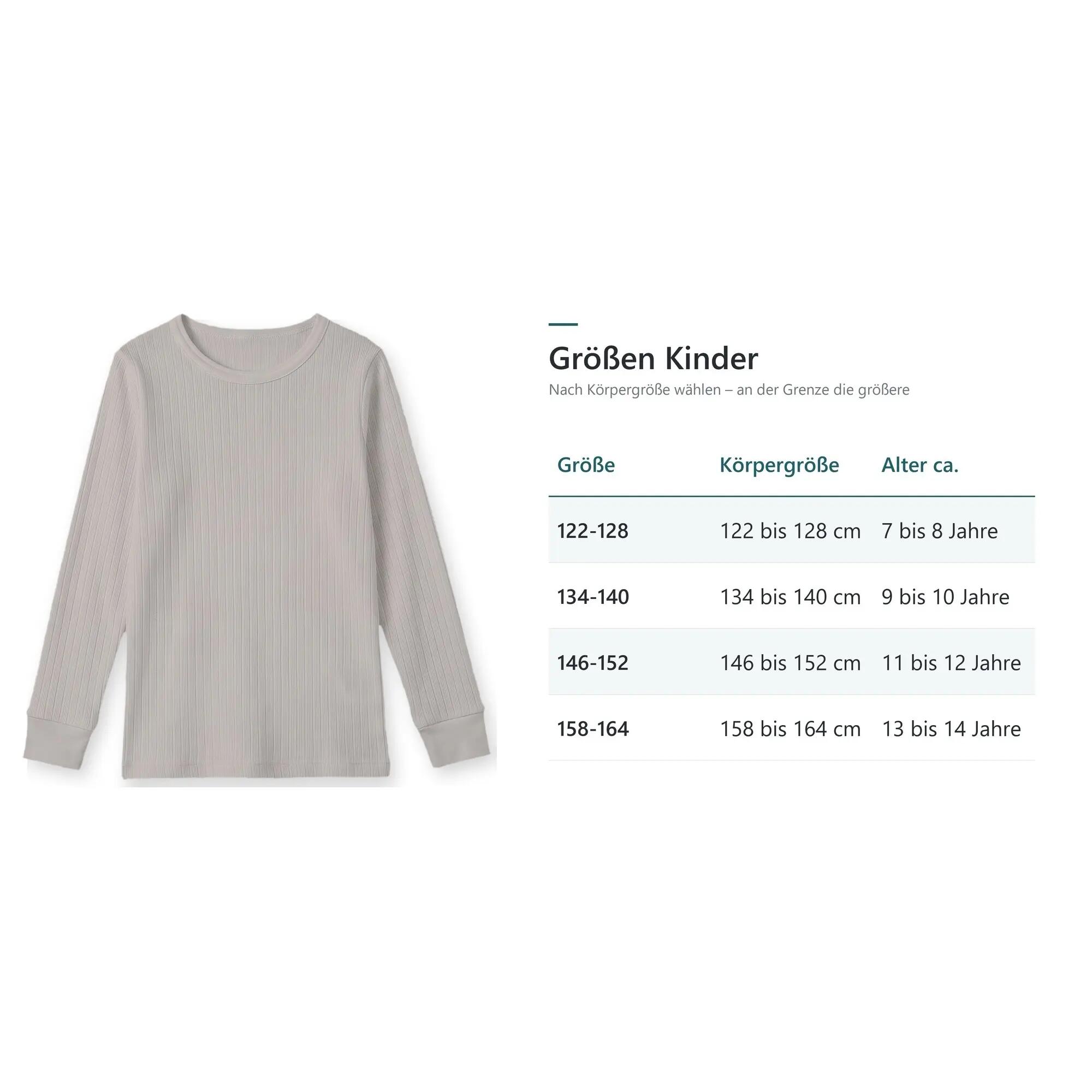 Kinder Ski Unterhemd Langarm Jungen Mädchen Feinripp Rundhals innen angeraut 4/4