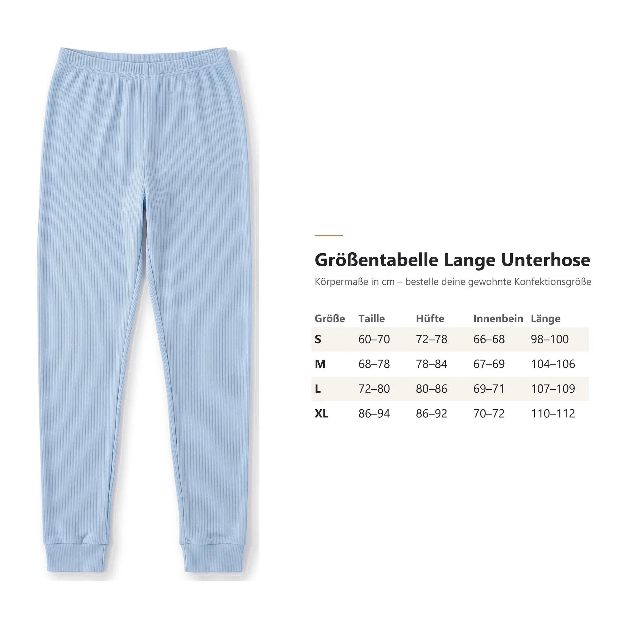 Damen Skiunterhose lange Unterhose mit Innenfleece Baumwolle Polyester 2er Pack 5/6