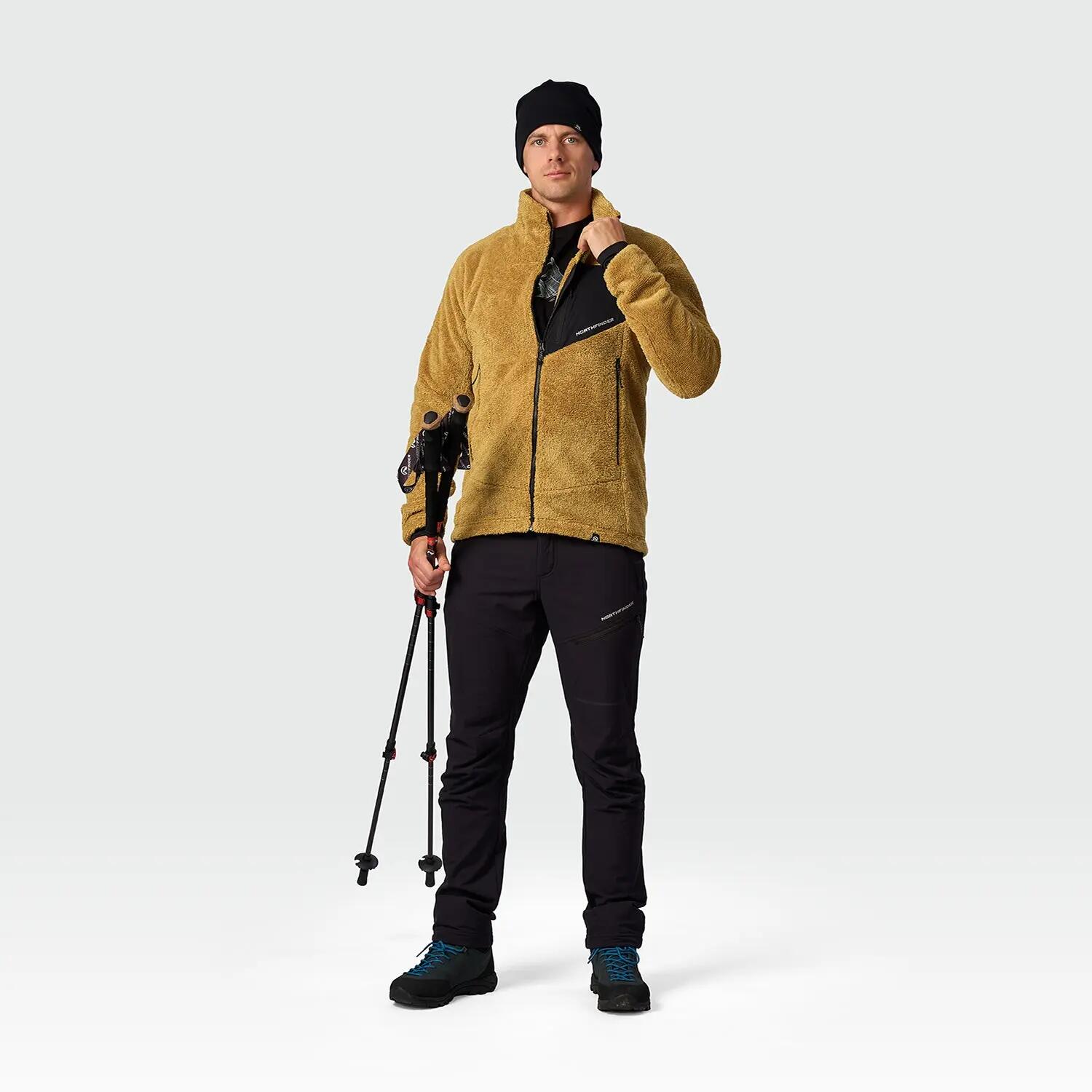 Pánský aktivní fleece svetr SEBA, sherpa fleece, regular střih 3/6