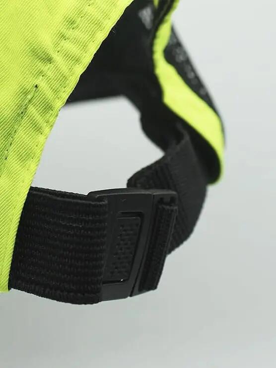 Boné de 5 painéis - Corrida - Reciclado - Impermeável - Adulto (Amarelo Neon) 3/4