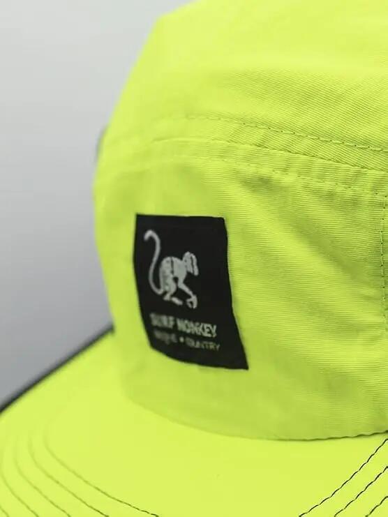 Boné de 5 painéis - Corrida - Reciclado - Impermeável - Adulto (Amarelo Neon) 2/4