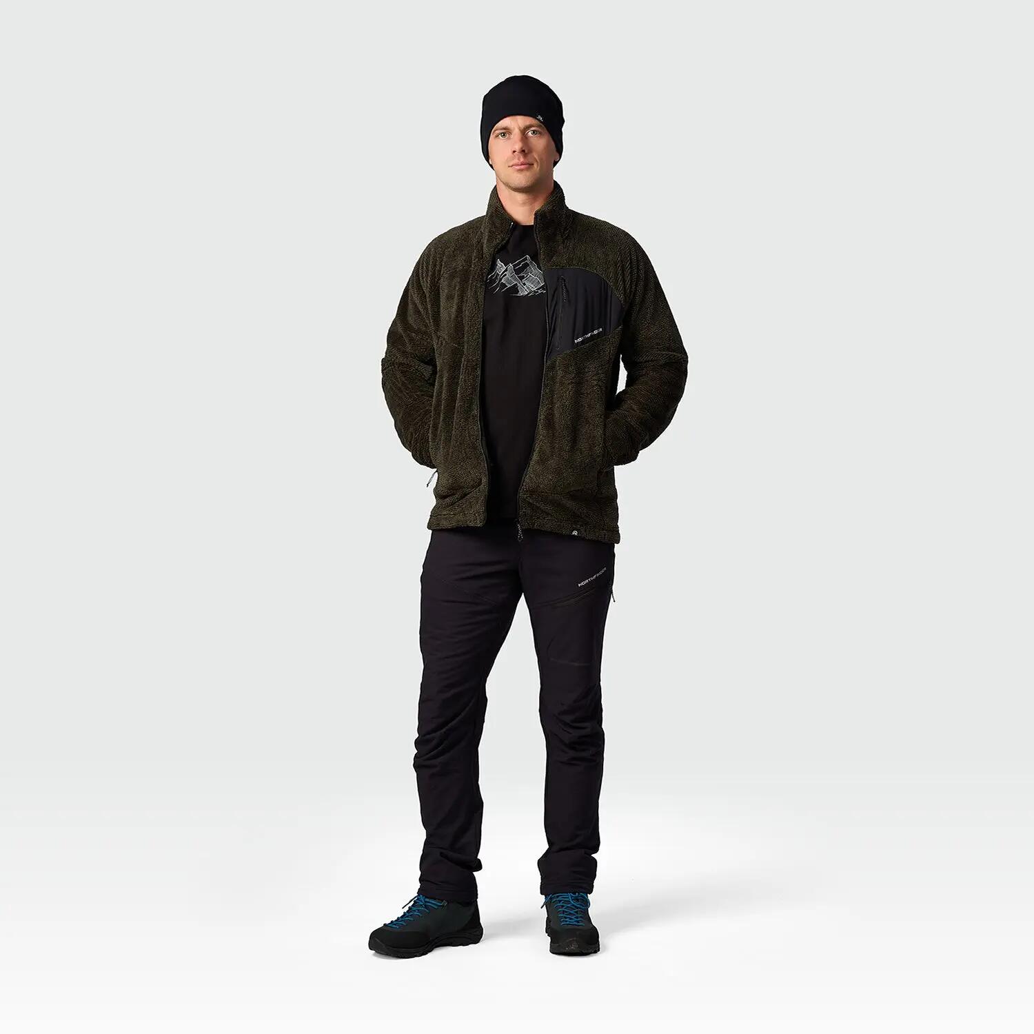 Pánský aktivní fleece svetr SEBA, sherpa fleece, regular střih 7/8
