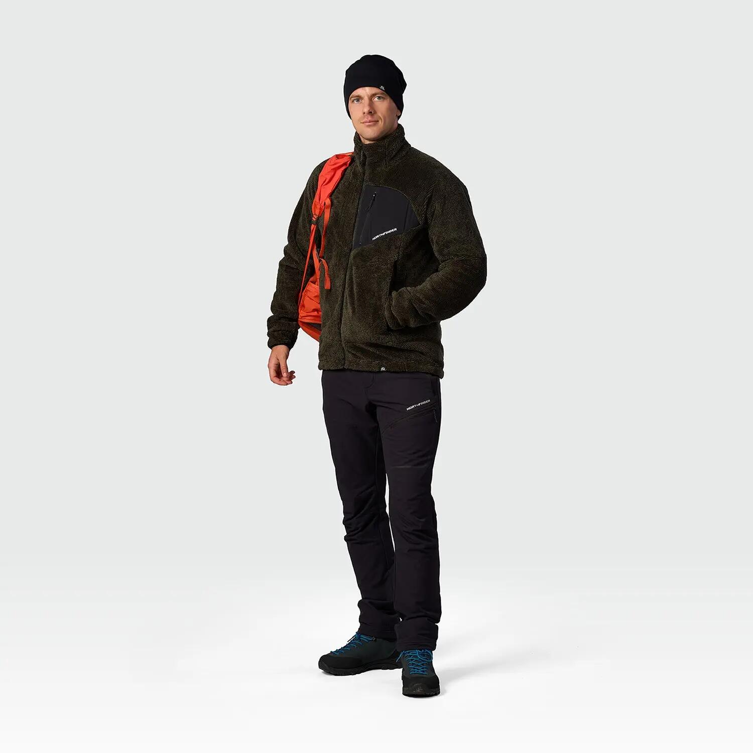 Pánský aktivní fleece svetr SEBA, sherpa fleece, regular střih 3/8