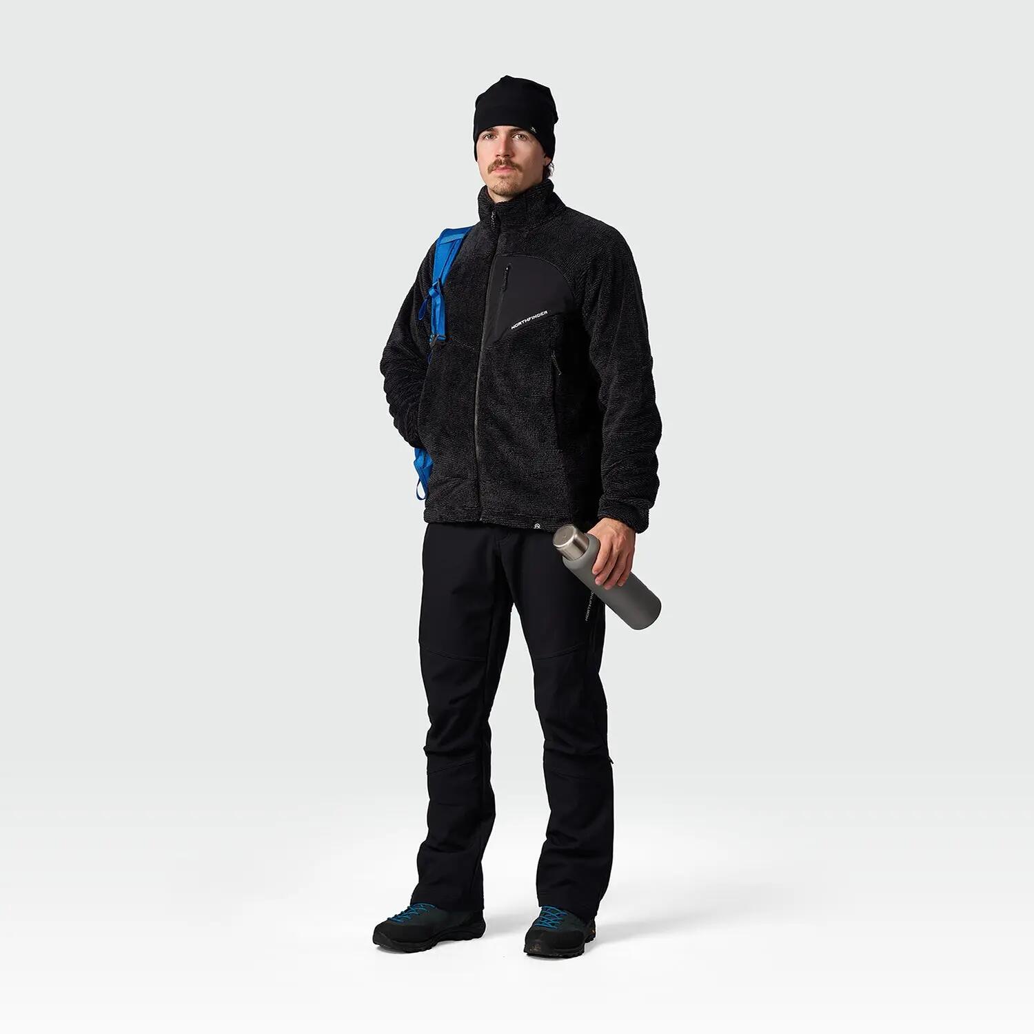 Pánský aktivní fleece svetr SEBA, sherpa fleece, regular střih 3/6