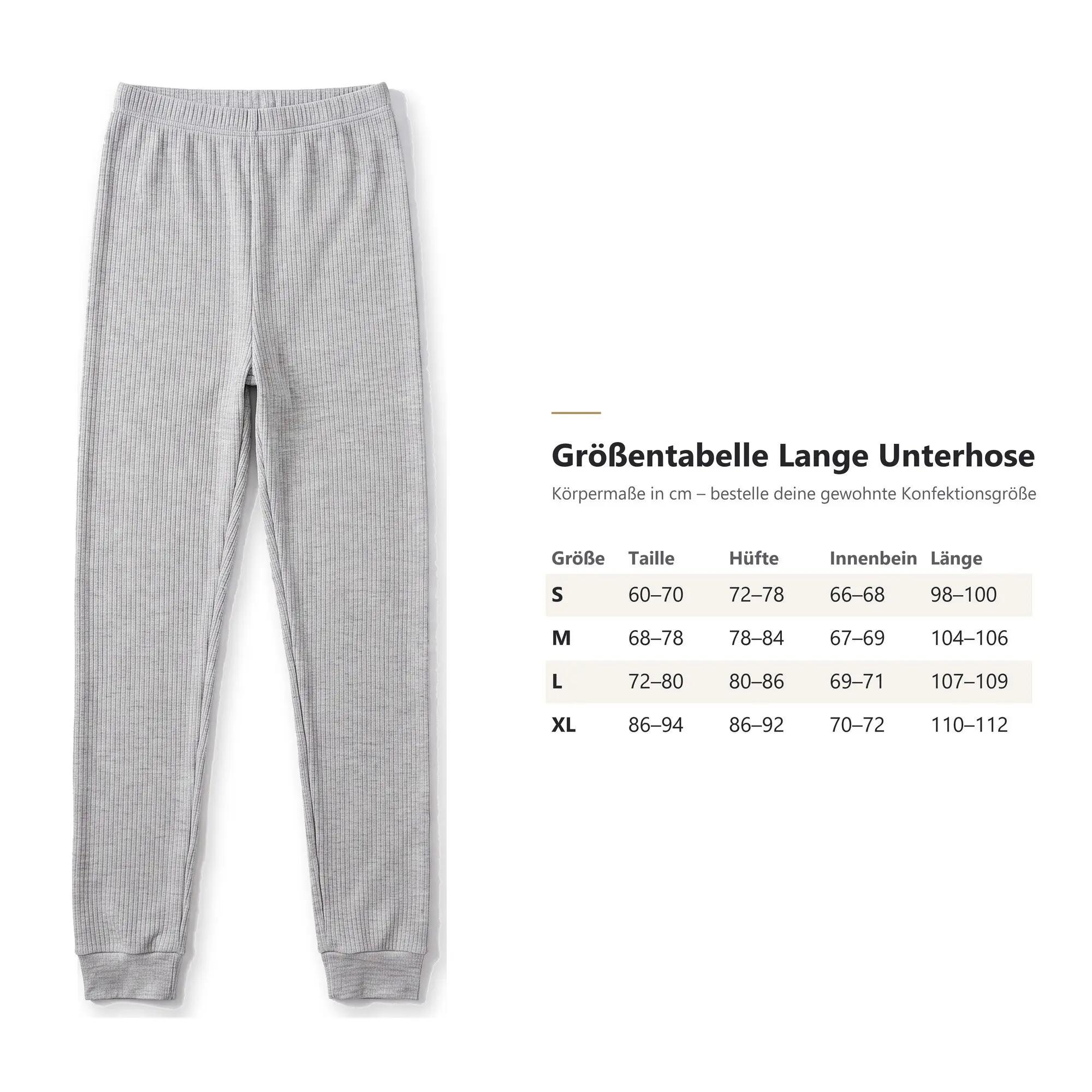 Damen Skiunterhose lange Unterhose mit Innenfleece Baumwolle Polyester 3er Pack 5/6