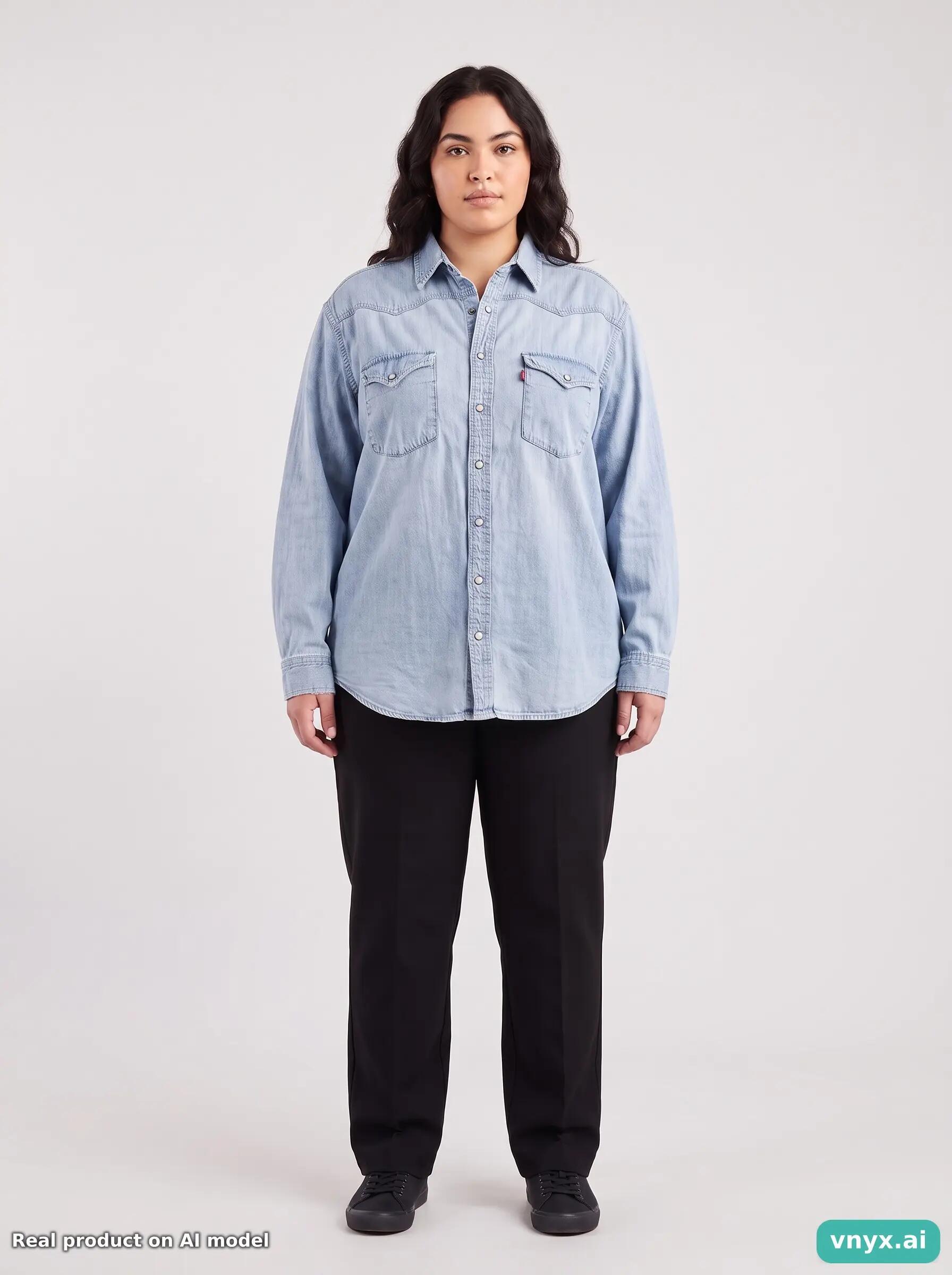 Second Life - Vintage Levi's Light Blue Shirt Women L 6/6