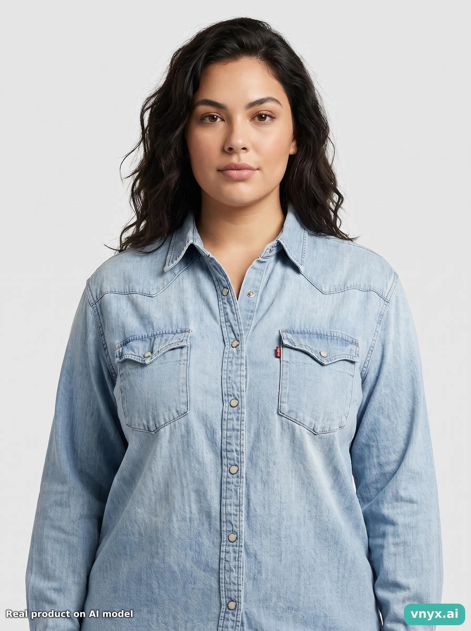 Second Life - Vintage Levi's Light Blue Shirt Women L 5/6