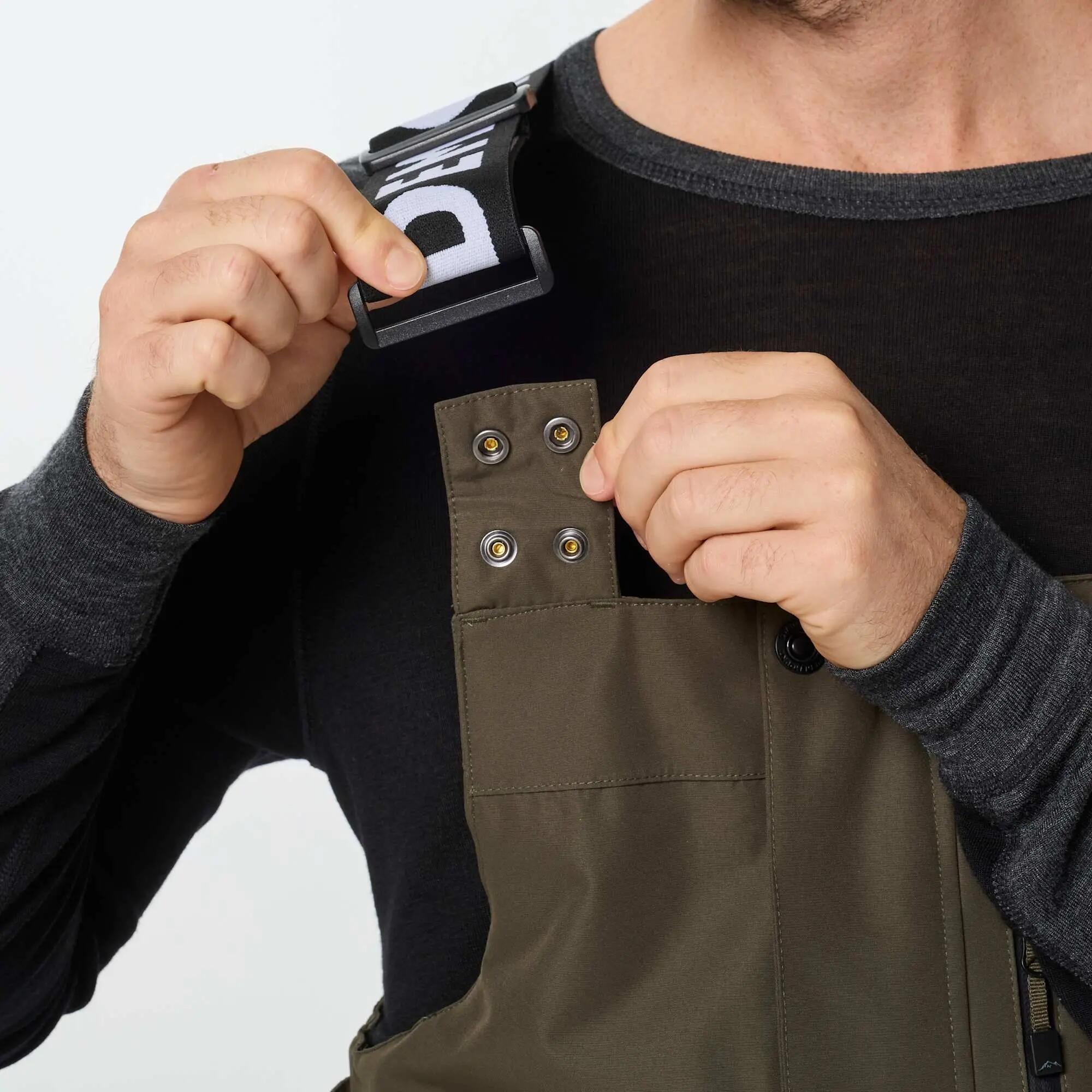 Pantaloni Con Bretelle Sci Uomo Impermeabile Freeride 10/14