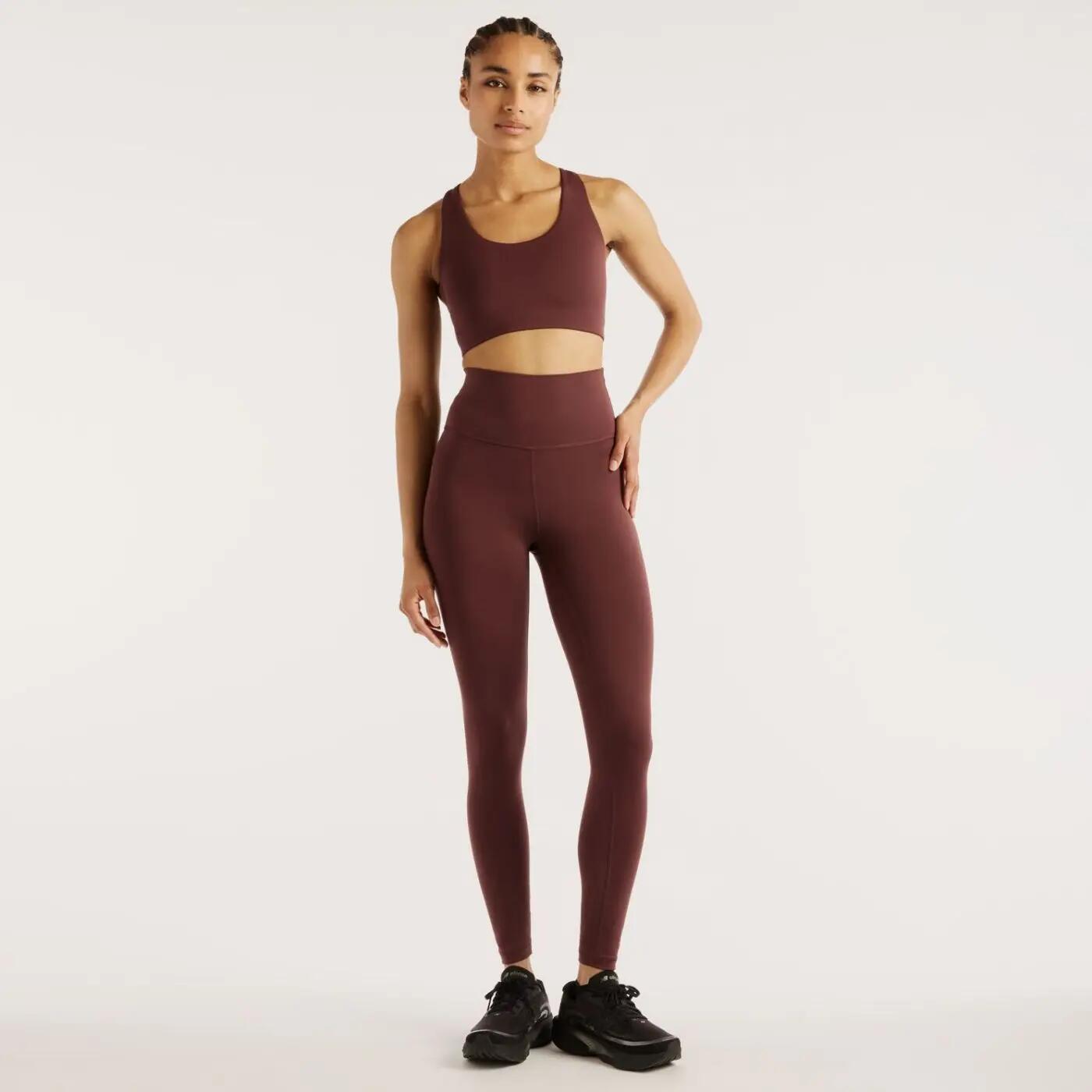 Leggings New Balance Essential High Rise Burdeos Mujer 6/6