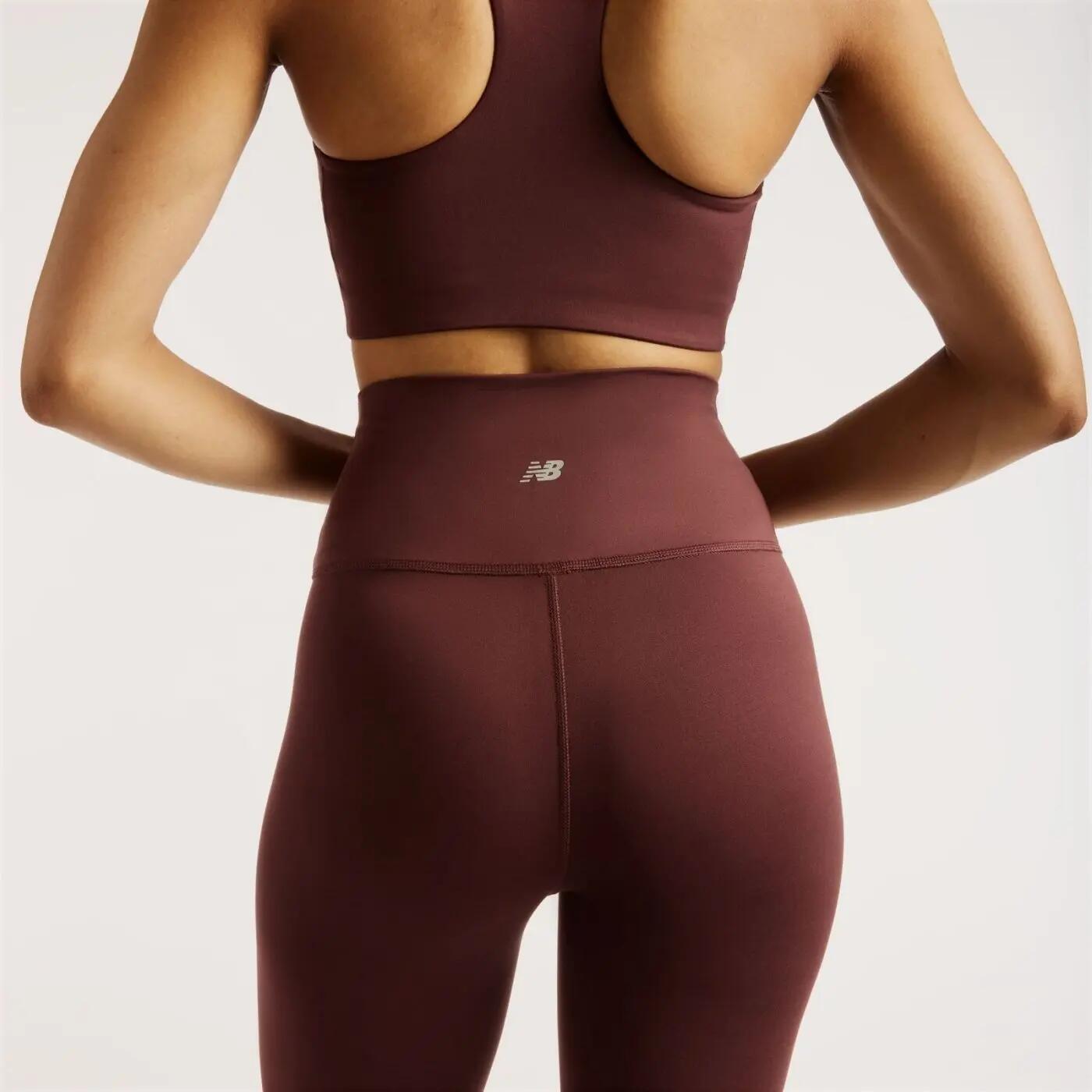 Leggings New Balance Essential High Rise Burdeos Mujer 4/6