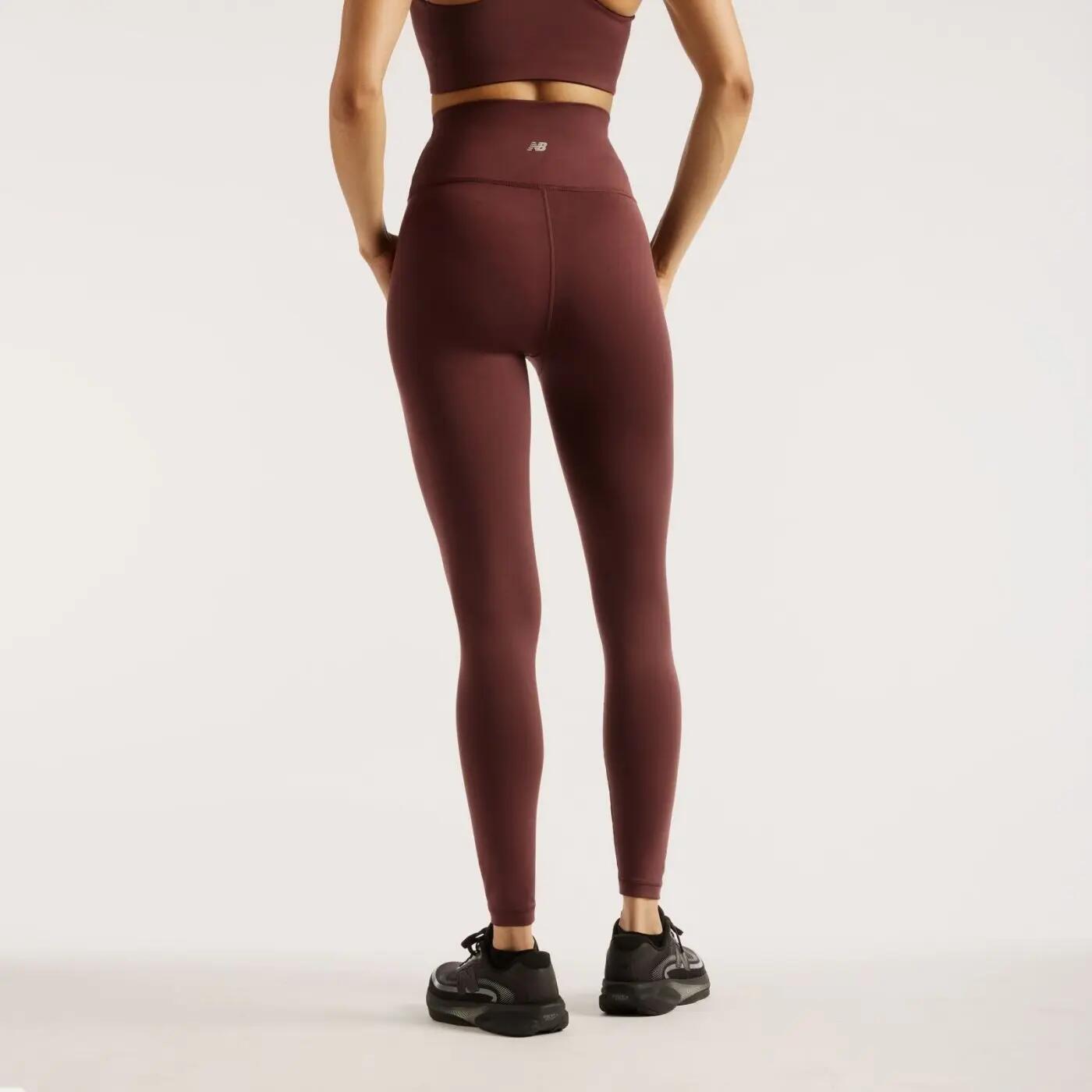 Leggings New Balance Essential High Rise Burdeos Mujer 2/6