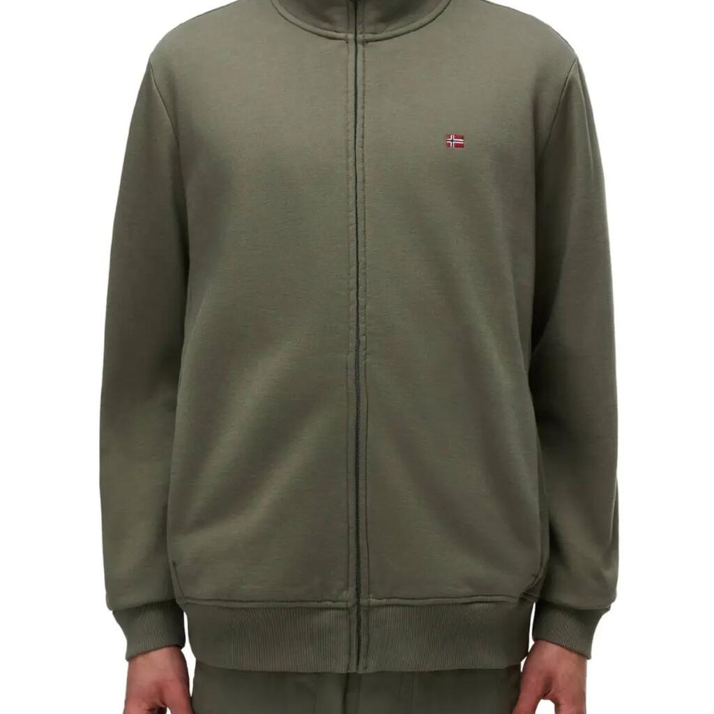 Napapijri Balis men's zip-up sweatshirt in army green
