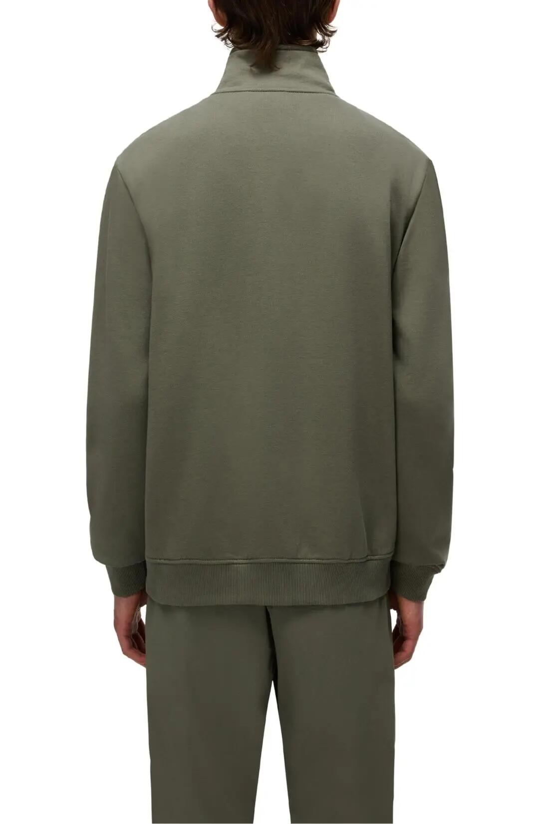 Sweatshirt - sportswear - heren - Balis - met rits en hoge kraag - legergroen 4/5