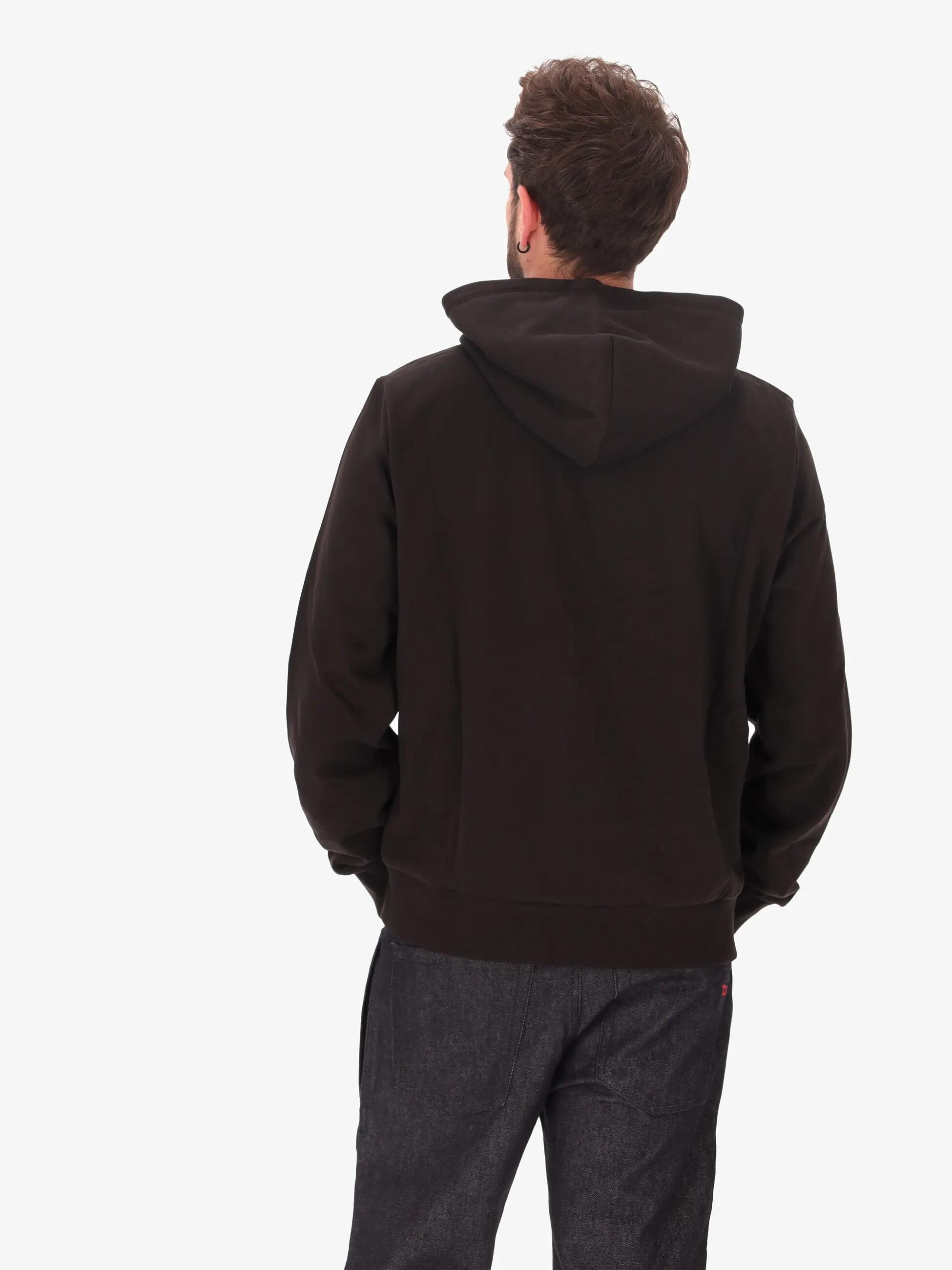 Herren Hoodie Diesel Schwarz mit Kapuze und farbigem Logo 4/7