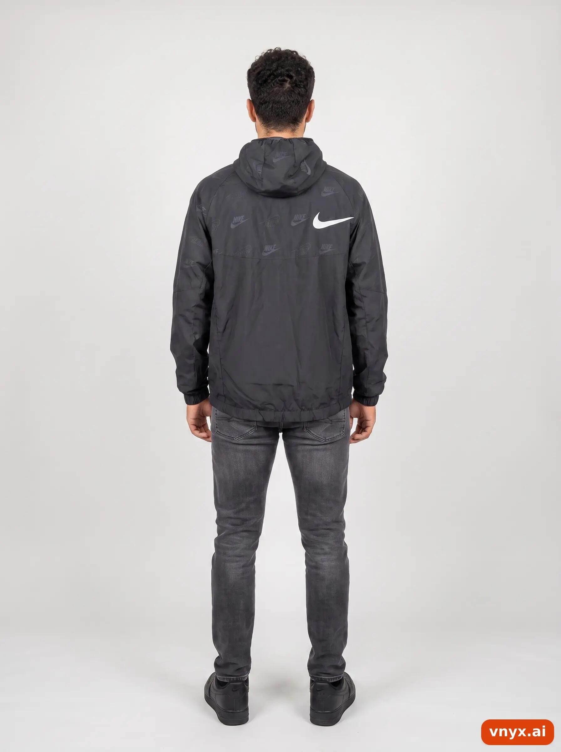 Second Life - Vintage Nike Dark Black Windbreaker Men M 4/6