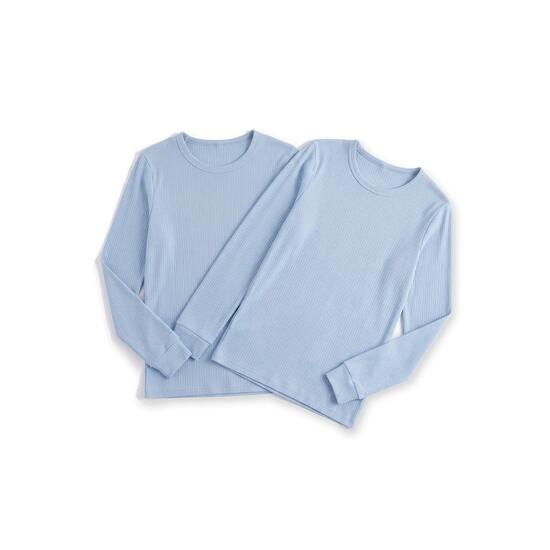 Damen Ski Unterhemd Funktionsshirt Langarm mit Innenfleece Baumwollmix 2er Pack