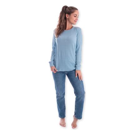 Damen Ski Unterhemd Funktionsshirt Langarm mit Innenfleece aus Baumwollmischung
