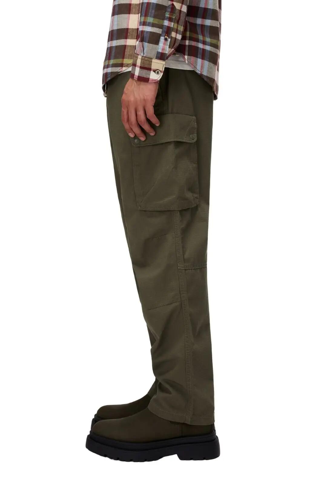 Cargo broek - heren - 6 zakken - Tures - legergroen 3/4