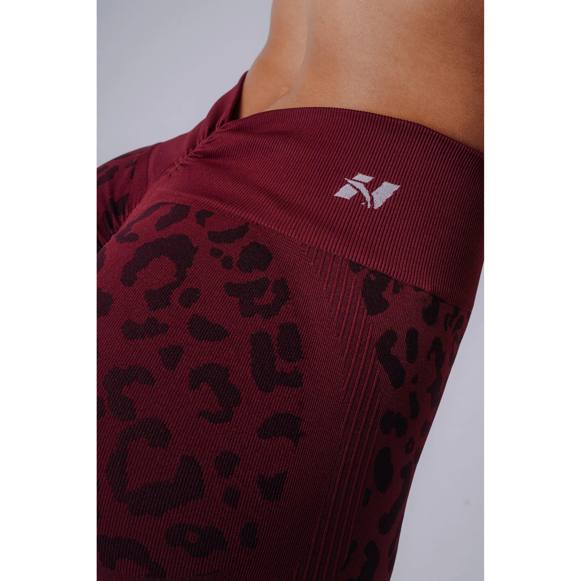 Push-Up Kompressionsleggings mit Leopardenmuster PRIMAL 849 Bordeaux 4/5