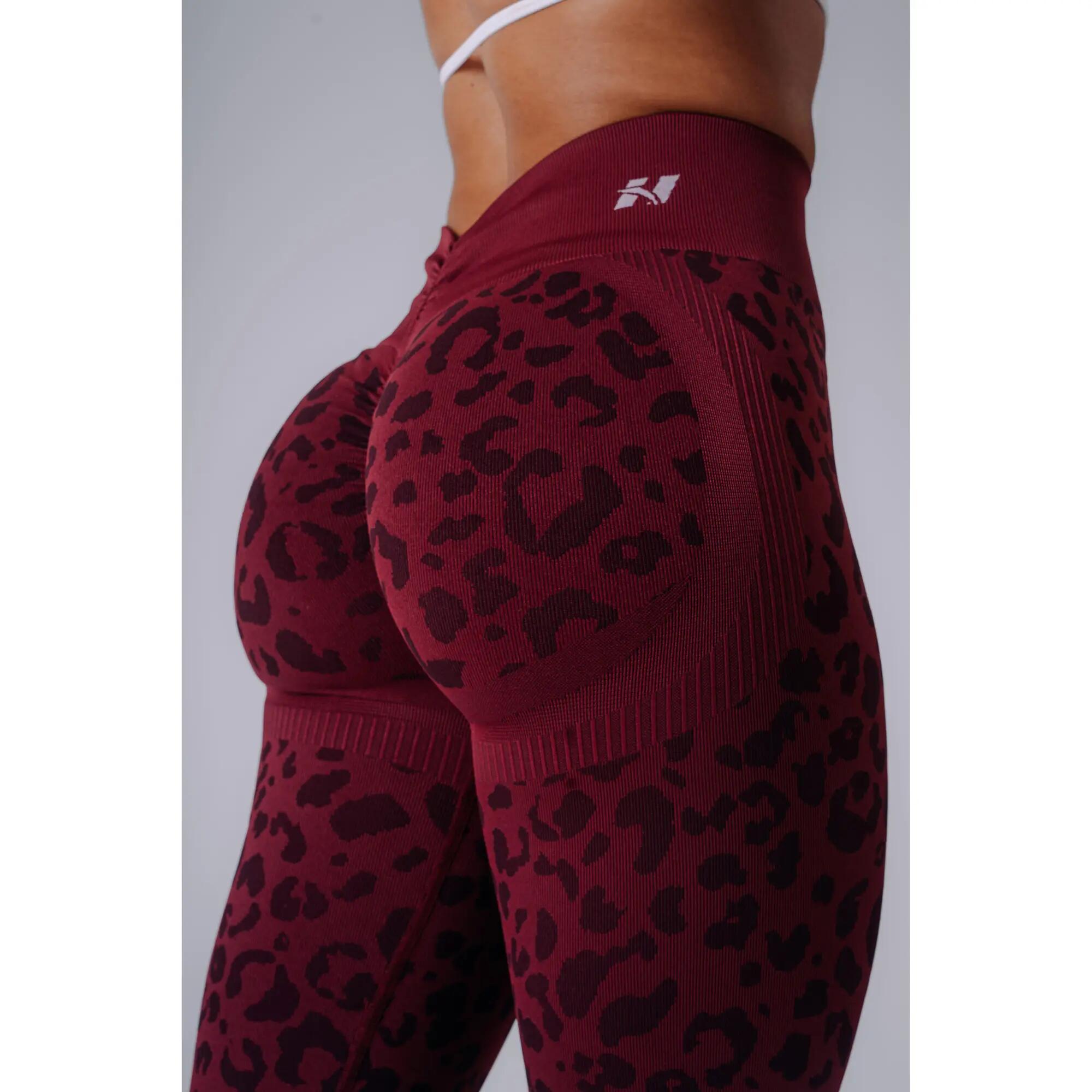 Push-Up Kompressionsleggings mit Leopardenmuster PRIMAL 849 Bordeaux 3/5