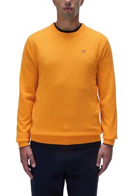 Wollen trui - sportswear - heren - damavand - regular fit, ronde hals - oranje