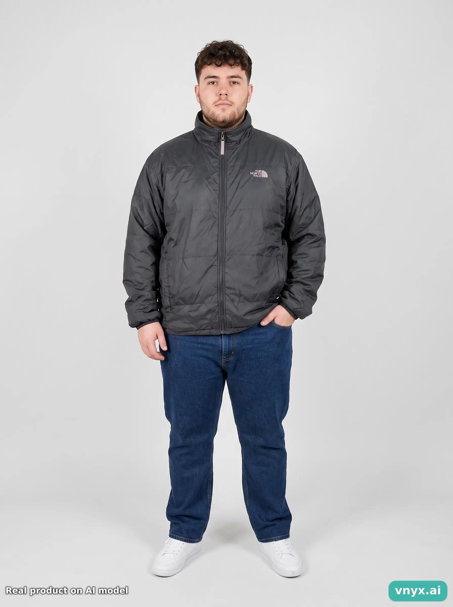Second Life - Vintage The North Face Charcoal Puffer Jacket Men XL 3/6
