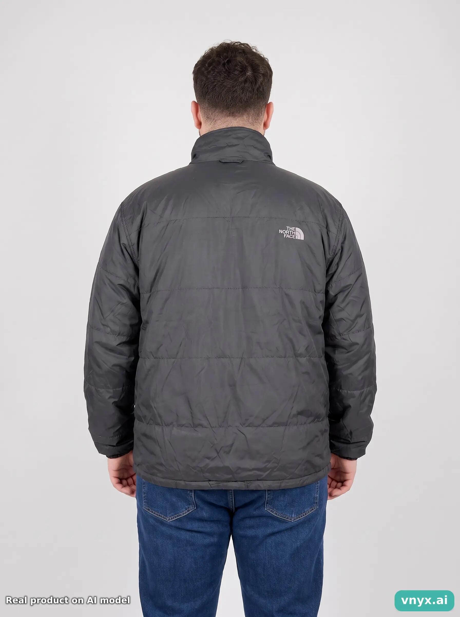 Second Life - Vintage The North Face Charcoal Puffer Jacket Men XL 2/6