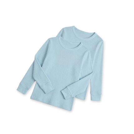 Kinder Ski Unterziehshirt langarm Feinripp für Skikurs und Schulweg 2er Pack