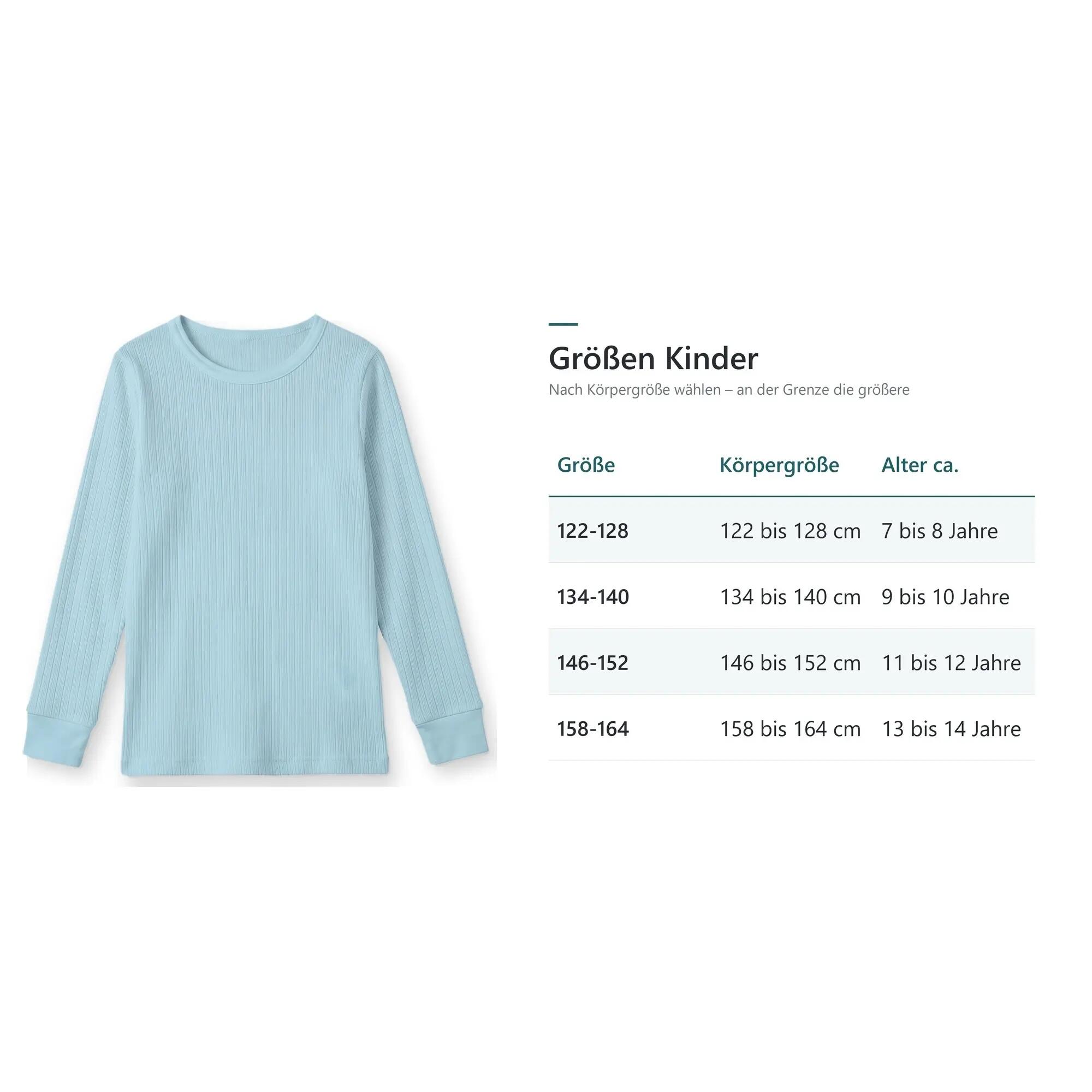 Kinder Ski Langarm-Unterhemd Feinripp weiche Innenseite Gr. 122-164 3er Pack 5/5