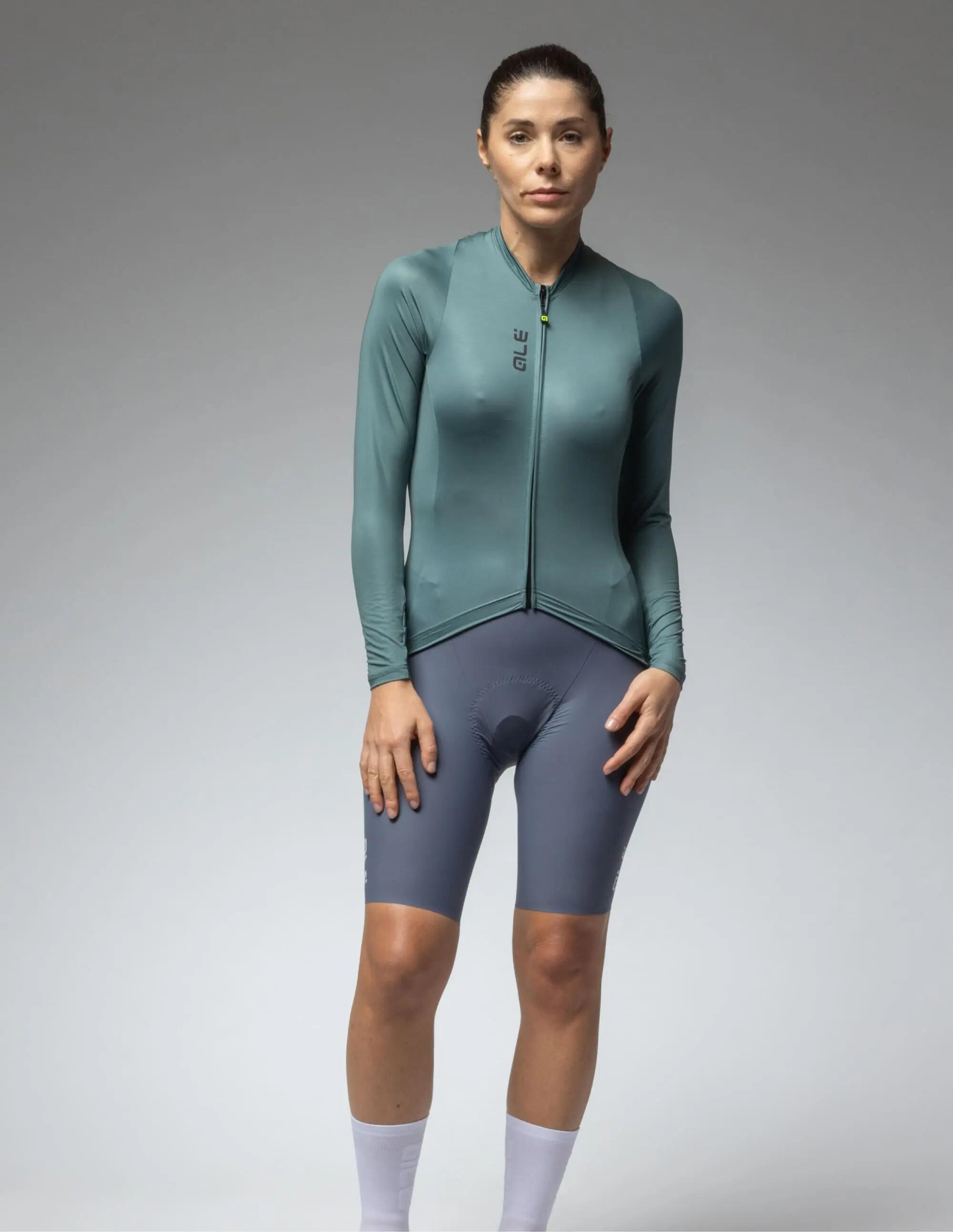 Koszulka rowerowa damska Alé Cycling Solid Color Block 2.0 LS 3/13
