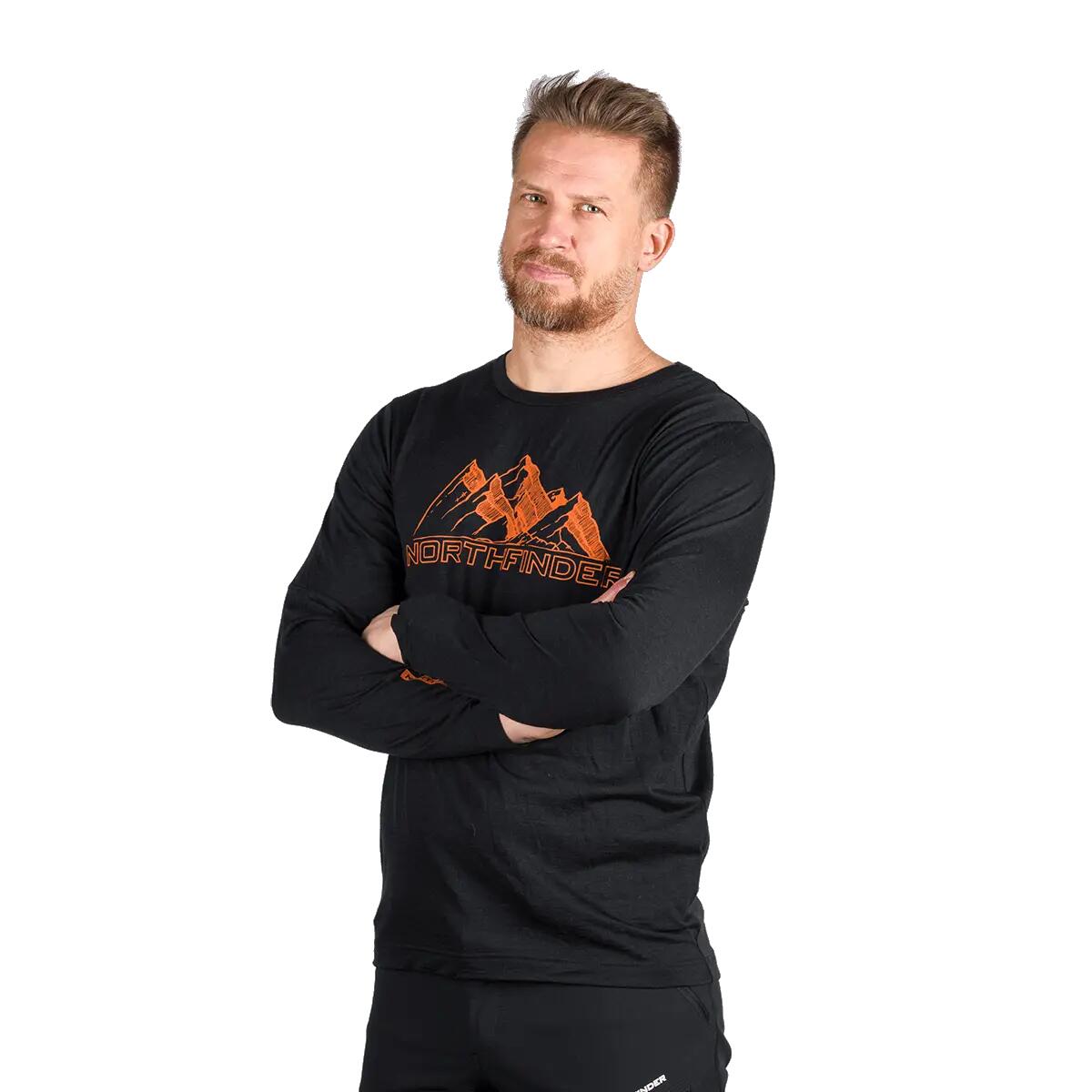 Pánské tričko s dlouhým rukávem ze směsi merino vlny ERNESZT 4/5