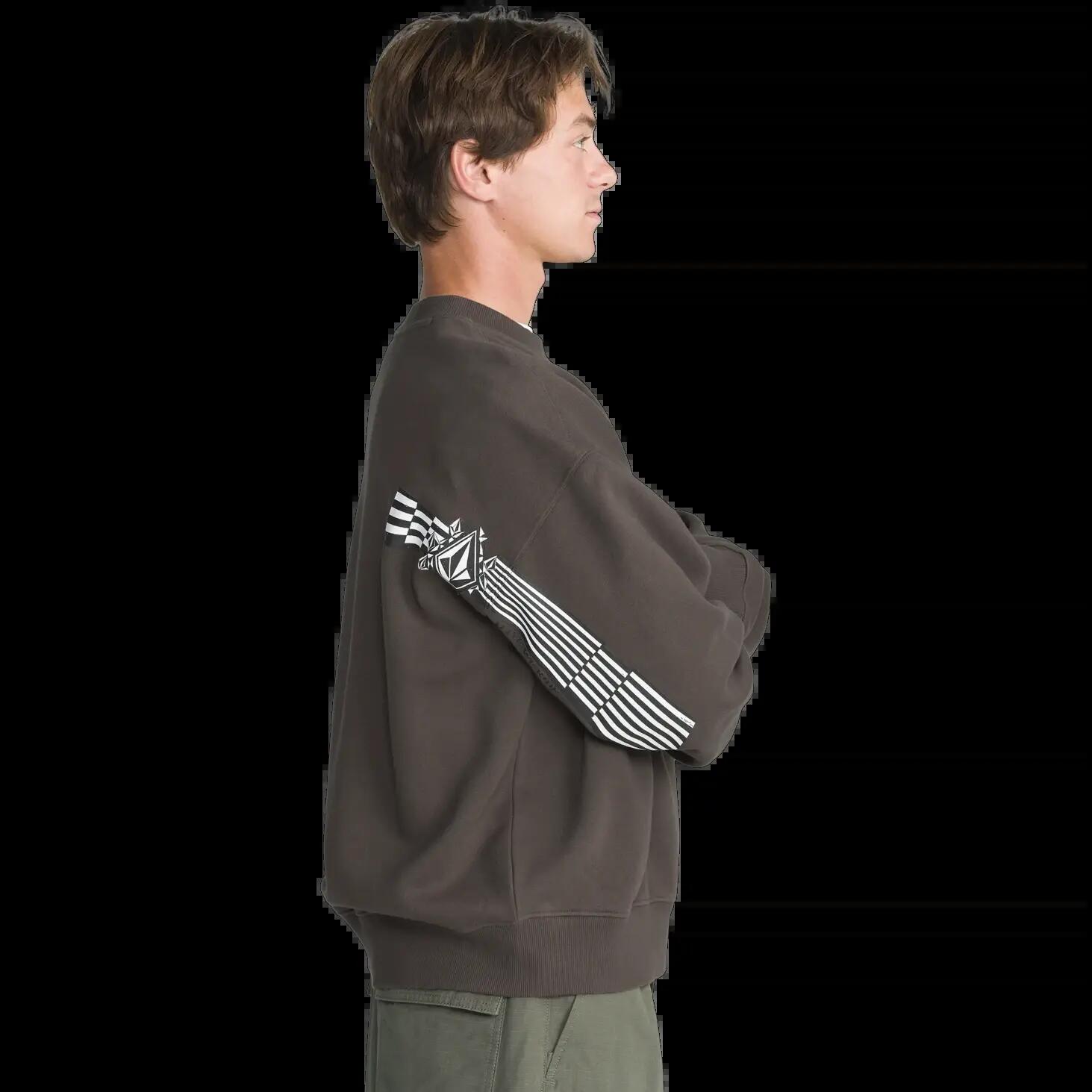 Sweatshirt Volcom STONE OP CREW Marrom Maior 3/4