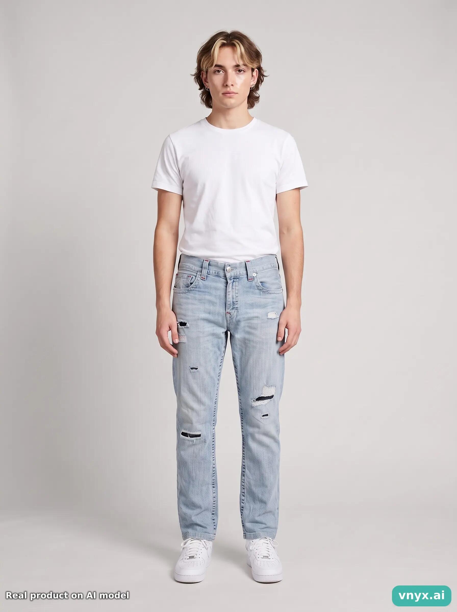 Second Life - Vintage True Religion Light Blue Jeans Men W37 L31 6/6
